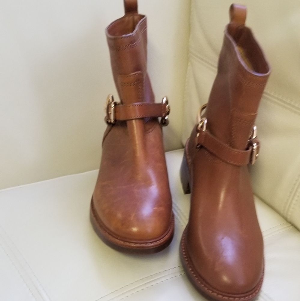 Coach Gillian short pull on boots.  NEW WITH FLAWS